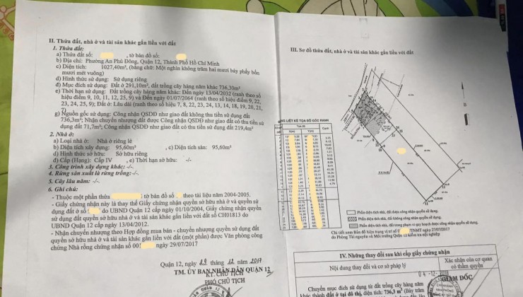 Bán đất Thạnh Lộc 14 Phường An Phú Đông Quận 12, 2.222m2, giá chỉ 5x tỷ